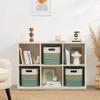 UBBCARE Set of 4 Storage Cubes 13 X 13 X 13 in, Water Hyacinth Storage Bins for Shelves, Toys, Book, Storage Baskets with Handles, Cotton Rope Woven Baskets for Organizing, Green view 4