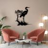 Aportif Metal Cranes Wall Art, Metal Bird Wall Art, Cranes Bird Art Wall Decor, Birds Sign, Boho Decorations, Bathroom Wall Decor (Black, 18 x 17 in / 47 x 45 cm) view 1