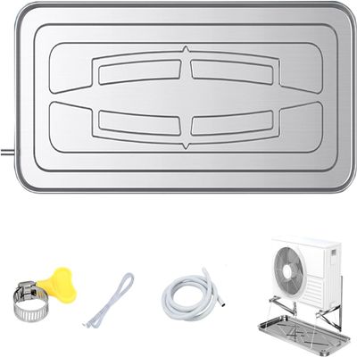 YONGYILI Window Air Conditioner Drain Kit, Metal Water Tray, Condensate Drip Pan, Drain Pan, Large Drip Tray(37x17in,118in Water Pipe)