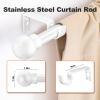 Curtain Rods for Windows 31"- 92", 5/8 inch Small White Curtain Rod Adjustable by Splicing for Bedroom, Living Room, Kitchen and Outdoors view 2