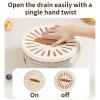 2024 New Draining Basket with Lid, Colander Strainer Bowl with Foldable Handles, Multi-Functional Double Layer Fruit and Vegetable Kitchen Sink Strainer for Washing Draining Fresh Storage (Brown) view 3