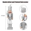 ArlinaL Wooden Christmas Soldier Nutcracker Decorations, 15 Inch Nutcracker Figure Christmas Decor for Shelves and Tables (Silver) view 2