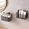 CGBE 2 Packs Cabinet Door Organizer, Acrylic Adhesive Shelf Wall Mounted Storage, Self Adhesive Shower Shelves Without Drilling, Automatic Draining Clear Shower Organizer for Bathroom view 1