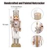 ArlinaL Wooden Christmas Soldier Nutcracker Decorations, 15 Inch Nutcracker Figure Christmas Decor for Shelves and Tables (Gold) view 2