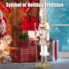 ArlinaL Wooden Christmas Soldier Nutcracker Decorations, 15 Inch Nutcracker Figure Christmas Decor for Shelves and Tables (Gold) view 4