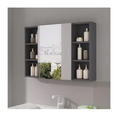Medicine Cabinet with Mirror,Led Medicine Cabinet Mirror, Surface Mount Medicine Cabinet Mirror for Bathroom Medicine Cabinet with Lights, Mirror back storage design(A,W70*H70cm/W27.5*H27.5in)