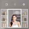 Medicine Cabinet with Mirror,Led Medicine Cabinet Mirror, Surface Mount Medicine Cabinet Mirror for Bathroom Medicine Cabinet with Lights, Mirror back storage design(A,W70*H70cm/W27.5*H27.5in) view 3