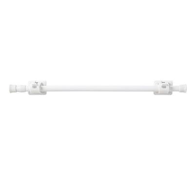 Spring Tension Curtain Rods Short Tension Rod (White, 30" to 50"-2Pcs 2 hooks)