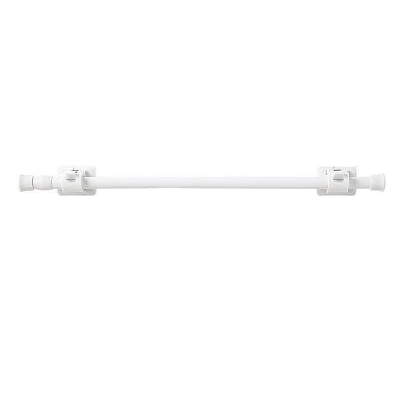 Spring Tension Curtain Rods Short Tension Rod (White, 30" to 50"-2Pcs 2 hooks)