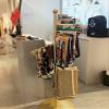 JYDQM Organizer Holder Home Floor Standing Scarf Holder Organizer Large Capacity, Gold Spiral Design Multi-Purpose Storage Display Stand Rack for Ilk Scarf/Cloth/Wrapping Paper(150cm) view 3