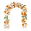 6FT Fall Garland Maple Leaf,Artificial Garlands with White Berry Pumpkin,Hanging Vine Autumn Garland Thanksgiving Christmas Decor for Fireplace Wall Window Indoor Outdoor Home (1 PCS) view 1
