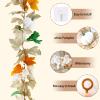 6FT Fall Garland Maple Leaf,Artificial Garlands with White Berry Pumpkin,Hanging Vine Autumn Garland Thanksgiving Christmas Decor for Fireplace Wall Window Indoor Outdoor Home (1 PCS) view 3