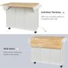 3 Tier Kitchen Cart,White Kitchen Cart With Drop-Leaf ,Big Kitchen Island With Storage Racks,Cabinet Door ,Kitchen Island On 5 Wheels With Storage Cabinet And 3 Drawers For Dinning Room (White) view 3