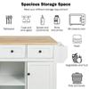 3 Tier Kitchen Cart,White Kitchen Cart With Drop-Leaf ,Big Kitchen Island With Storage Racks,Cabinet Door ,Kitchen Island On 5 Wheels With Storage Cabinet And 3 Drawers For Dinning Room (White) view 4