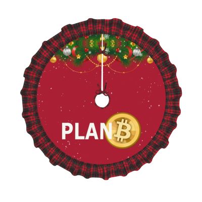 Bitcoin Plan B Christmas Tree Skirt Multi-Size Christmas Festive Party Decorations