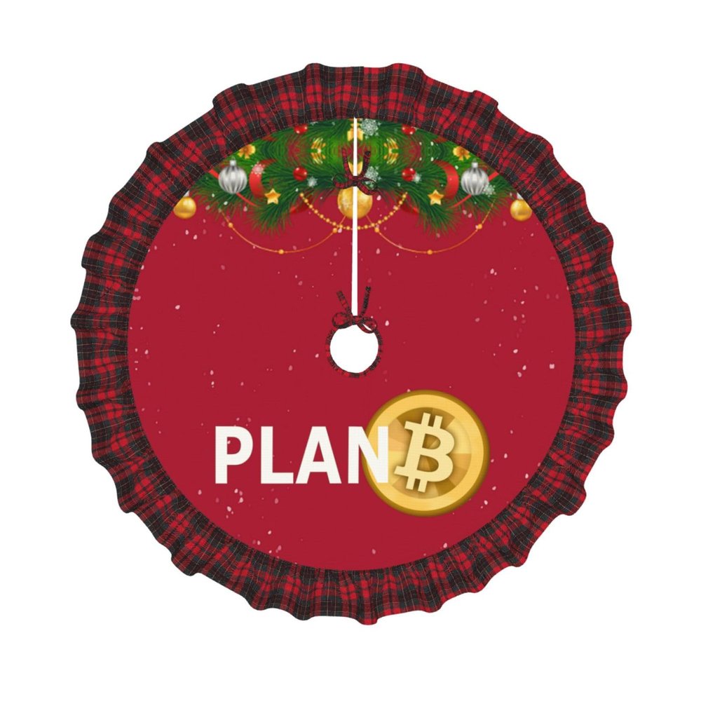 Bitcoin Plan B Christmas Tree Skirt Multi-Size Christmas Festive Party Decorations