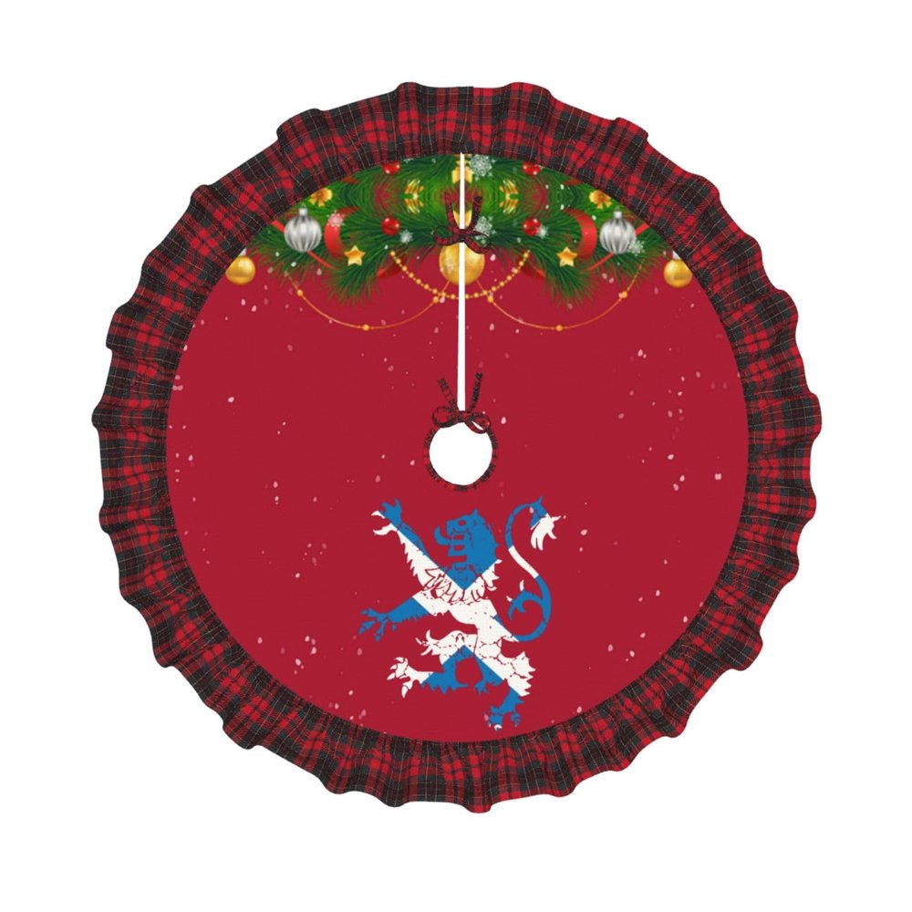 Lion Rampant Scotland Scottish Christmas Tree Skirt Multi-Size Christmas Festive Party Decorations