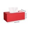 Tissue Box Holder Leather Tissue Box Holder Rectangle Tissue Box Cover Case Napkin Holder for Home Office Car Red Paper Towel Holders view 2