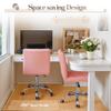 Furmax Vanity Office Chair with Wheels,Makeup PU Leather Executive Chair Modern Adjustable Home Desk Retro Comfortable Work Chair 360 Degree Swivel with Arms (Pink) view 4