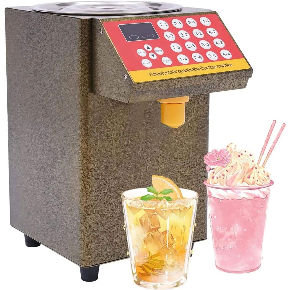 BDJSN Electric Fructose Dispenser, 350W Automatic Fructose Quantitative Machine, 8000CC Stainless Steel Syrup Dosing Machine for Coffee Shop, Fruit Tea Shop, Bar, Restaurant