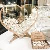 Rustic Wood Frame Sign Wedding Guest Book Alternative - Wooden Heart-Shaped Drop Box Personalized Guest Book - Wedding Decor view 1