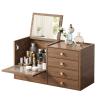 DTSMBTZ Jewelry and Makeup Storage Box with Mirror, DIY Organizer for Bedroom, Bathroom, Living Room, Brown view 1