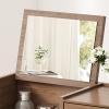DTSMBTZ Jewelry and Makeup Storage Box with Mirror, DIY Organizer for Bedroom, Bathroom, Living Room, Brown view 3