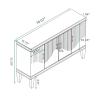 Bituman 70.07''Large Size 4-Door Buffet Cabinet with Storage, Modern Free Standing Kitchen Sideboard with 4 Metal Handles and Adjustable Shelves for Dining Room Living Room Hallway, Peacock Blue view 2