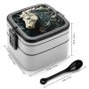 BTCOWZRV Horse Pattern Bento Box with Compartments Double Layer Bento Lunch Box with Spoon And Handle All-in-One Adult Lunchbox Leakproof Lunch Container for Work Picnic Travel view 2