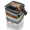 BTCOWZRV Animal Red Panda Bento Box with Compartments Double Layer Bento Lunch Box with Spoon And Handle All-in-One Adult Lunchbox Leakproof Lunch Container for Work Picnic Travel view 4
