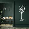 Wine Glass Metal Wall Decor, Glass Wall Art, Wine Bar Metal Sign, Line Art Wall Decor Dining Room, Home Bar (White, 24"x10" | 60x24cm) view 1