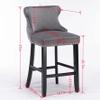 YiaFurio Counter Height Bar Stools Set of, 26" H Swivel Bar Stool with Wing-Back,Velvet Counter Stool, Solid Wood Legs, Retro Upholstered Barstools for Kitchen Island, Home Bar, Pub view 2