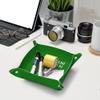 Personalized Valet Tray for Men&Women Custom Leather Storage Tray with Your Photo/Logo/Name Customized Gift for Marriage Anniversary Watch Glasses Keys Wallet, Green-M view 3