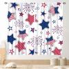 4th of July Curtains, Independence Day Patriotic Star Fireworks American Flag Farmhouse Country Red White Blue Window Drapery Treatments for Bedroom Living Room Kitchen Bathroom 2 Panels, 63"x63" Inch view 1