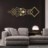 Geometric Metal Wall Decor, Metal Shapes Wall Decor, Geometric Metal Wall Art Decor, Modern Metal Wall Decor, Large Geometric Wall Art, Modern Art Wall Decor, Living Room Wall Hangings (Gold, 29"x 9"| 76x24cm) view 1