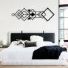 Geometric Metal Wall Decor, Metal Shapes Wall Decor, Geometric Metal Wall Art Decor, Modern Metal Wall Decor, Large Geometric Wall Art, Modern Art Wall Decor, Living Room Wall Hangings (Gold, 29"x 9"| 76x24cm) view 2