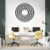 Geometrical Metal Wall Decor, Round Metal Wall Decor, Modern Metal Wall Art, Geometric Wall Decor, Round Wall Decor, Modern Wall Art, Living Room, Bedroom, Kitchen Wall Hangings (Black, 24"x 24"| 62x62cm) view 2