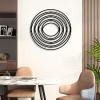 Geometrical Metal Wall Decor, Round Metal Wall Decor, Modern Metal Wall Art, Geometric Wall Decor, Round Wall Decor, Modern Wall Art, Living Room, Bedroom, Kitchen Wall Hangings (Black, 24"x 24"| 62x62cm) view 3