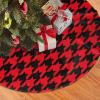 Christmas Tree Skirt, 30" Red and Black Houndstooth for Christmas Decorations&Ornaments view 3