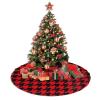 Christmas Tree Skirt, 30" Red and Black Houndstooth for Christmas Decorations&Ornaments view 4