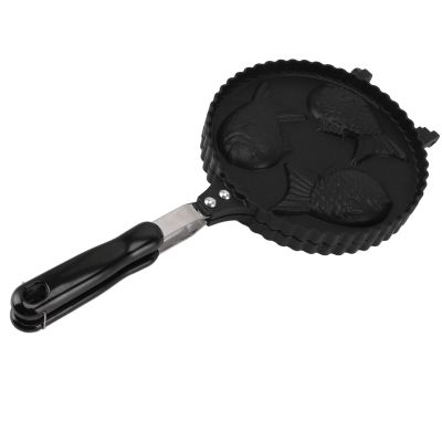 Pwshymi Fish shaped Pancake Double Pan, 3 Fish Waffle Maker Pan Aluminum Uniform Heating Taiyaki Pan for Home Snack