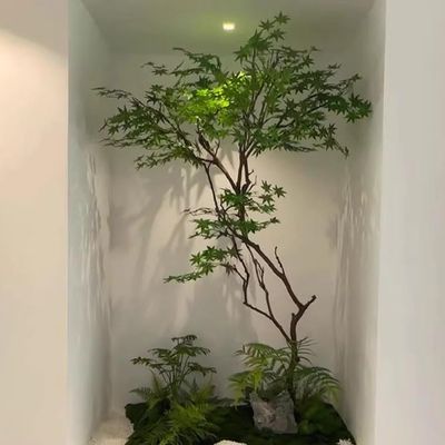 Artificial Green Maple Tree Faux Silk Plant Green Planter Fake Greenery Potted Plant for Home Office Decor Indoor(1.5mx1.2m)