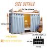 Navhao 2 Panels,Dorm Home Solid Thicken Bunk Blackout Bed Curtains Cloth Bed Canopy Men Women Single Sleeper, Blue view 2