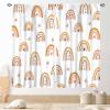 Boho Rainbow Curtains, Kids Girls Baby Cute LovelyRetro Vintage Rainbow Pastel Aesthetic Bohemian Window Curtains for Classroom Bedroom Living Room Nursery Playroom Drapery 2 Panels Set, 84"x63" Inch view 1