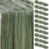10 Pack Sage Green Cheesecloth Table Runner 35x120 Inch 10Ft Rustic Gauze Cheese Cloth Table Runner Sheer Cheesecloth Table Runners for Wedding Party Bridal Shower Decoration view 1