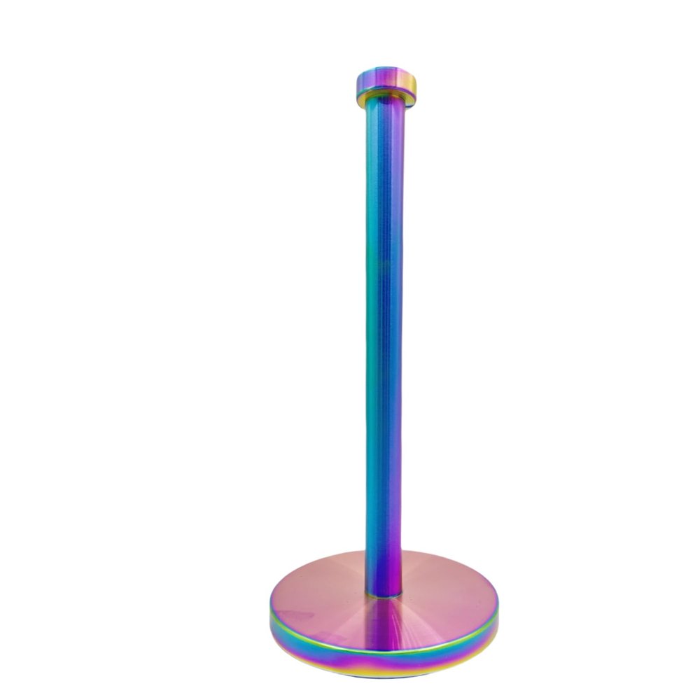 Keiwhsly Stainless Steel Paper Towel Holder Countertop, Rainbow Kitchen Roll Holder Stand with Weighted Base Removable Top for a Variety of Paper Towels