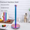 Keiwhsly Stainless Steel Paper Towel Holder Countertop, Rainbow Kitchen Roll Holder Stand with Weighted Base Removable Top for a Variety of Paper Towels view 2