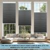 BERISSA Top Down Bottom Up Cordless Cellular Shades, Pull Down Blackout Jacquard Streaks Fabric Honeycomb Blinds for Window and Skylights(75" W x 90" H) Black view 2