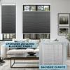 BERISSA Top Down Bottom Up Cordless Cellular Shades, Pull Down Blackout Jacquard Streaks Fabric Honeycomb Blinds for Window and Skylights(75" W x 90" H) Black view 3