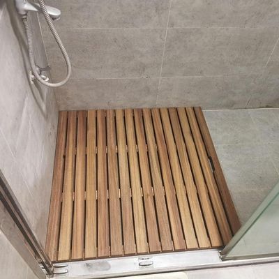 Balissm 30 40 50 60 70 80 90 100cm Large Bath Mats Slated Platform, Waterproof Teak Wood Shower Matt for Bathroom Floor/Inside Shower/Outside Shower(69x92cm/27x36in)